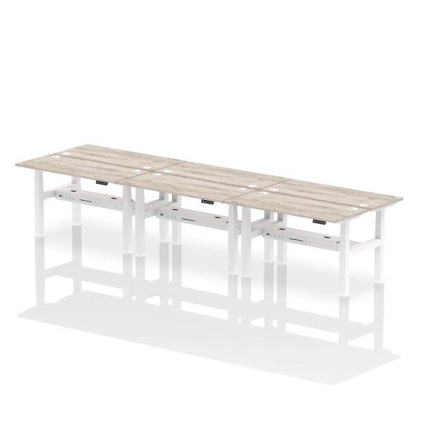 Air Back-to-Back Slimline Height Adjustable Bench Desk - 6 Person - Image 30