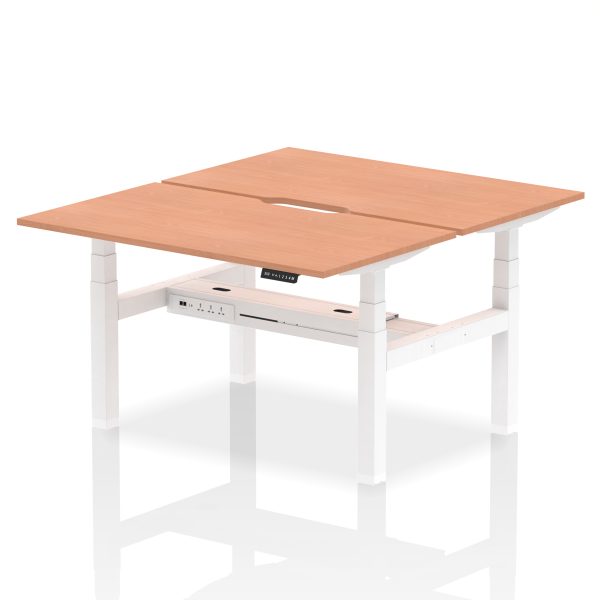 Air Back-to-Back Scalloped Edge Height Adjustable Bench Desk - 2 Person - Image 21