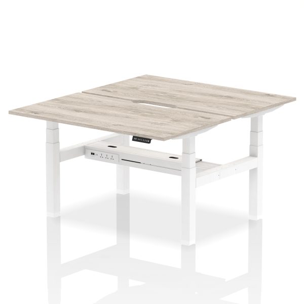 Air Back-to-Back Scalloped Edge Height Adjustable Bench Desk - 2 Person - Image 24
