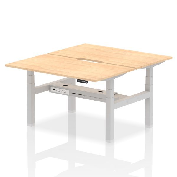 Air Back-to-Back Scalloped Edge Height Adjustable Bench Desk - 2 Person - Image 26