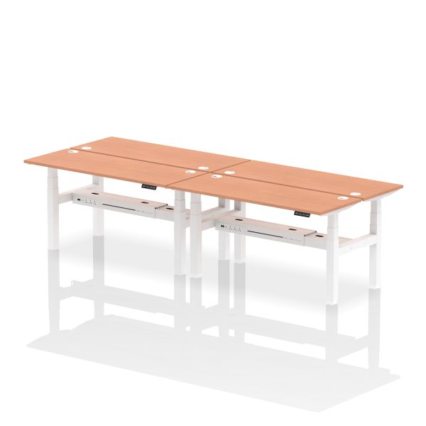 Air Back-to-Back Slimline Height Adjustable Bench Desk - 4 Person - Image 45