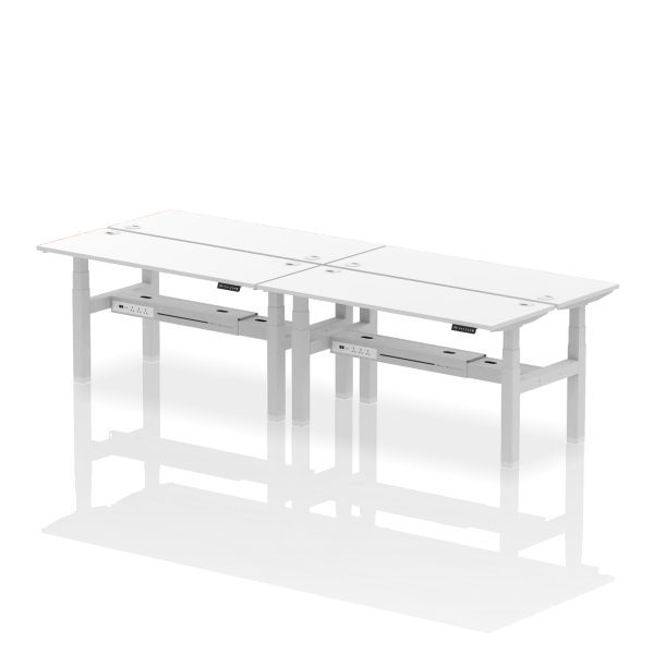 Air Back-to-Back Slimline Height Adjustable Bench Desk - 4 Person - Image 62