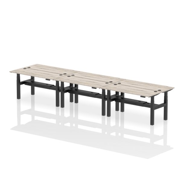 Air Back-to-Back Slimline Height Adjustable Bench Desk - 6 Person - Image 49
