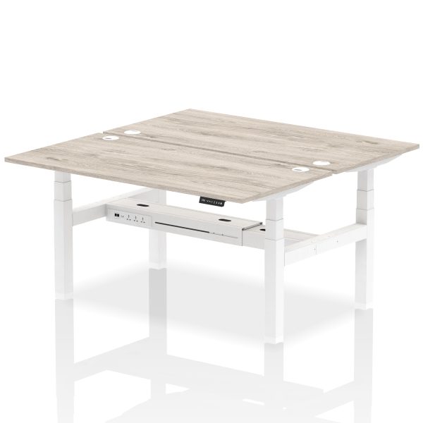 Air Back-to-Back Height Adjustable Bench Desk - 2 Person - Image 51