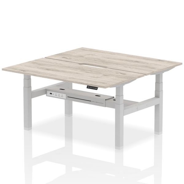 Air Back-to-Back Scalloped Edge Height Adjustable Bench Desk - 2 Person - Image 41