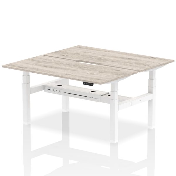 Air Back-to-Back Scalloped Edge Height Adjustable Bench Desk - 2 Person - Image 42
