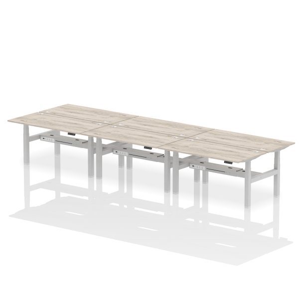 Air Back-to-Back Height Adjustable Bench Desk - 6 Person - Image 50