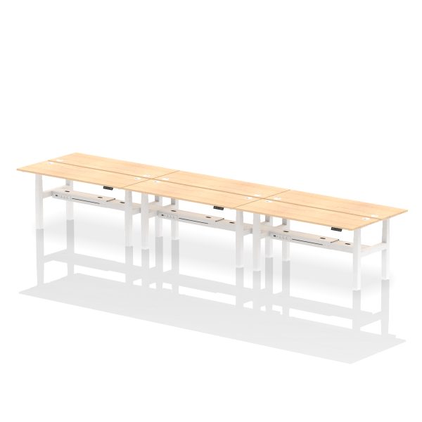 Air Back-to-Back Slimline Height Adjustable Bench Desk - 6 Person - Image 75