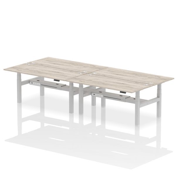 Air Back-to-Back Height Adjustable Bench Desk - 4 Person - Image 71
