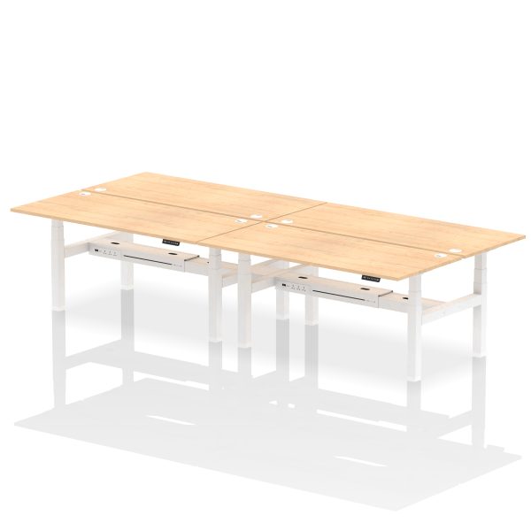 Air Back-to-Back Height Adjustable Bench Desk - 4 Person - Image 75