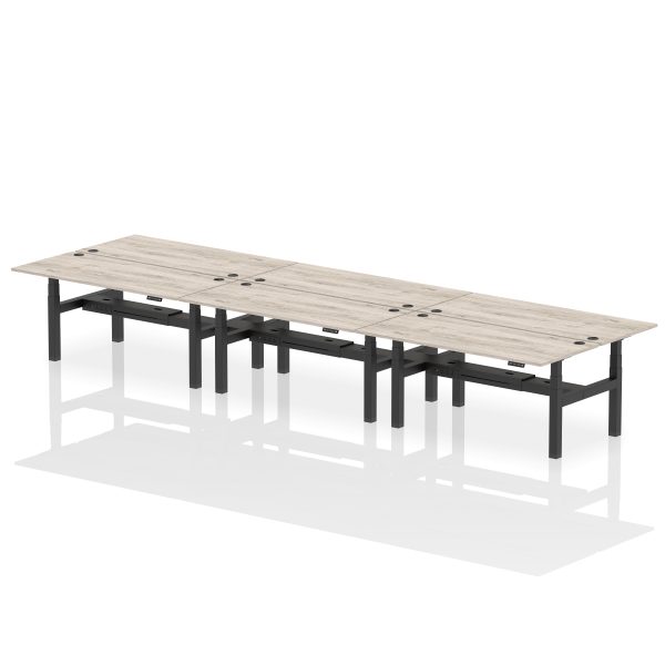 Air Back-to-Back Height Adjustable Bench Desk - 6 Person - Image 70