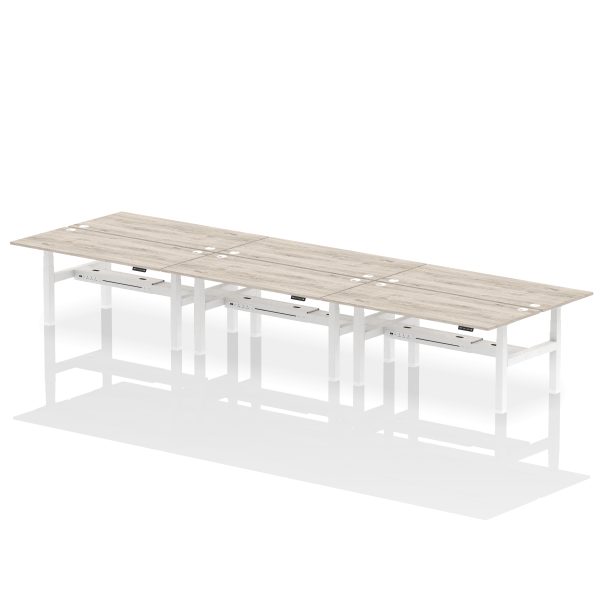 Air Back-to-Back Height Adjustable Bench Desk - 6 Person - Image 72