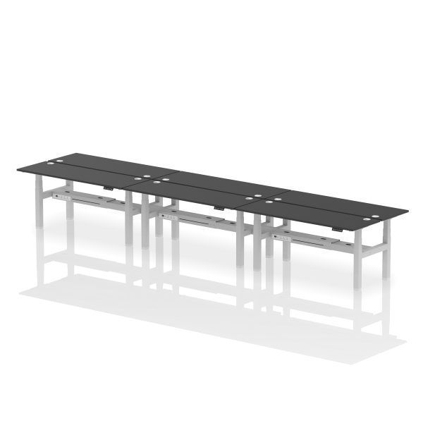 Air Back-to-Back Slimline Height Adjustable Bench Desk - 6 Person - Image 68