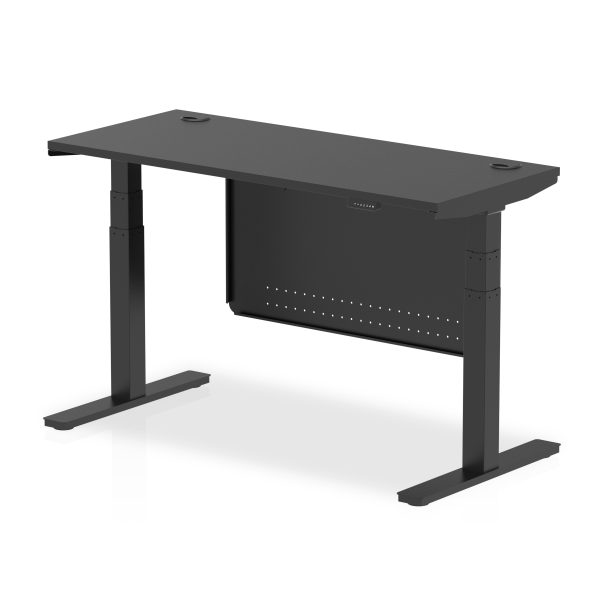 Air Height Adjustable Slimline Desk With Cable Ports With Steel Modesty Panel - Image 75