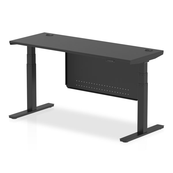 Air Height Adjustable Slimline Desk With Cable Ports With Steel Modesty Panel - Image 78