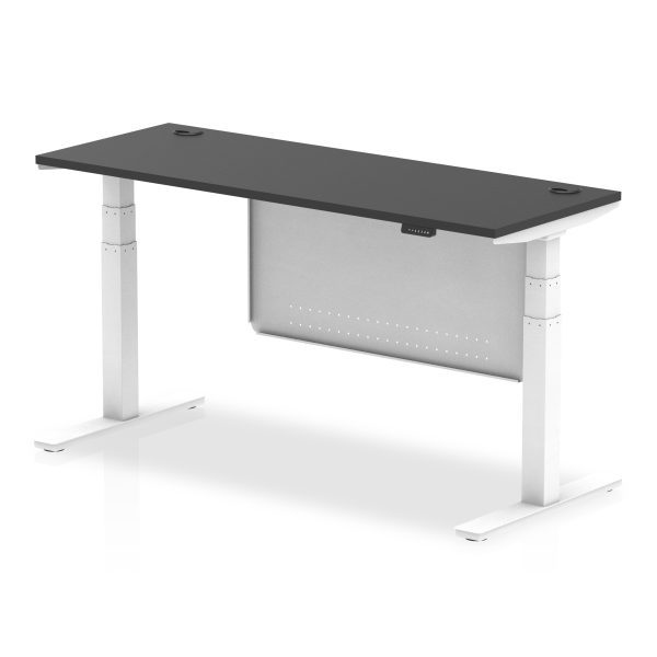 Air Height Adjustable Slimline Desk With Cable Ports With Steel Modesty Panel - Image 80