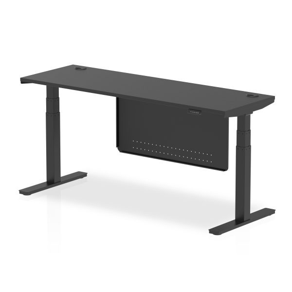 Air Height Adjustable Slimline Desk With Cable Ports With Steel Modesty Panel - Image 81