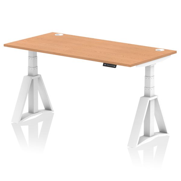Air Height Adjustable Desk With Cable Ports With Piste Foot - Image 39