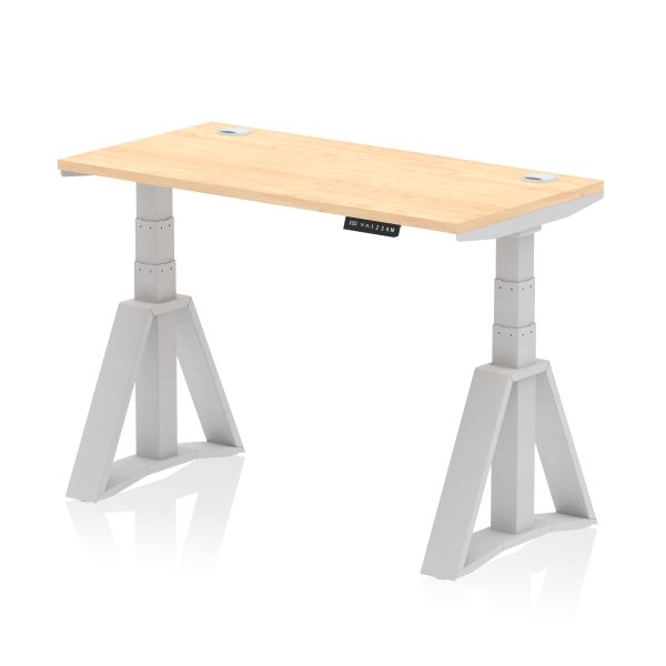 Air Height Adjustable Slimline Desk With Cable Ports With Piste Foot - Image 13