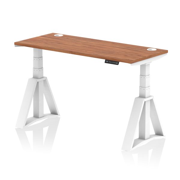 Air Height Adjustable Slimline Desk With Cable Ports With Piste Foot - Image 26