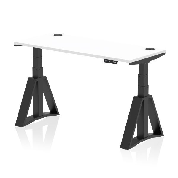Air Height Adjustable Slimline Desk With Cable Ports With Piste Foot - Image 58