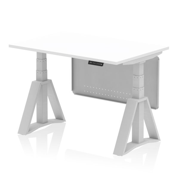Air Height Adjustable Desk without Cable Ports With Steel Modesty Panel With Piste Foot - Image 9