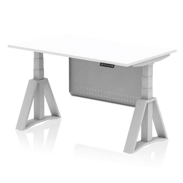 Air Height Adjustable Desk without Cable Ports With Steel Modesty Panel With Piste Foot - Image 10