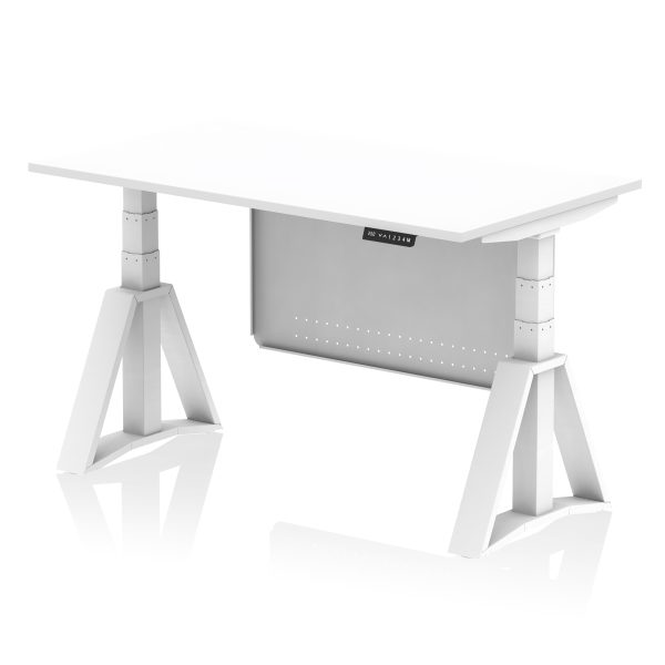 Air Height Adjustable Desk without Cable Ports With Steel Modesty Panel With Piste Foot - Image 30