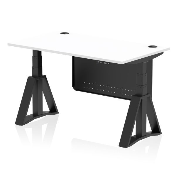 Air Height Adjustable Desk With Cable Ports With Steel Modesty Panel With Piste Foot - Image 58