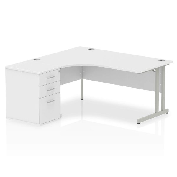 Pulse 1600mm Cantilever Left Crescent Desk Workstation - Image 32