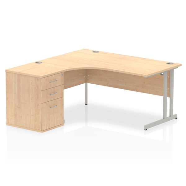 Pulse 1600mm Cantilever Left Crescent Desk Workstation - Image 14