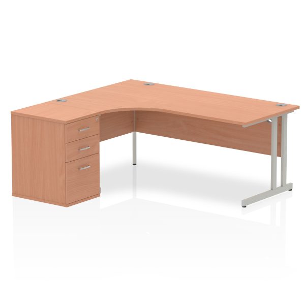 Pulse 1800mm Cantilever Left Crescent Desk Workstation - Image 2
