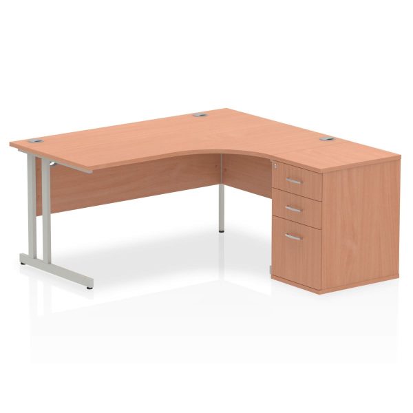 Pulse 1600mm Cantilever Right Crescent Desk Workstation - Image 2