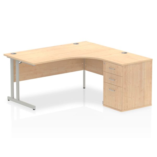 Pulse 1600mm Cantilever Right Crescent Desk Workstation - Image 14