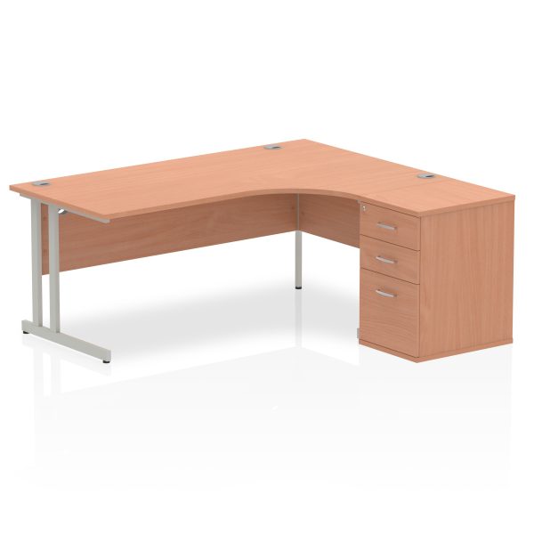 Pulse 1800mm Cantilever Right Crescent Desk Workstation - Image 2