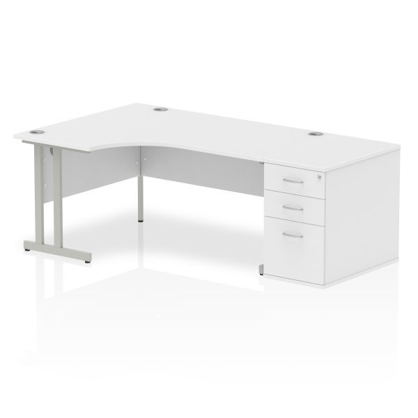 Pulse 1600mm Cantilever Left Crescent Desk Workstation - Image 35