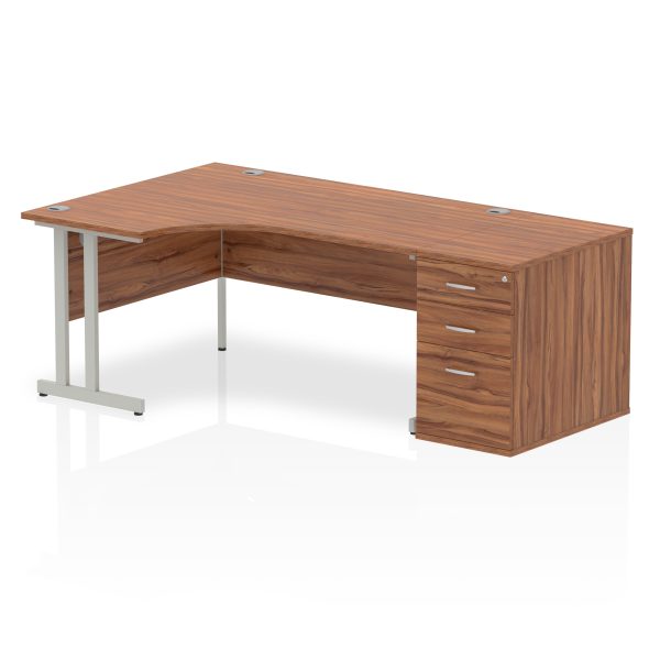 Pulse 1600mm Cantilever Left Crescent Desk Workstation - Image 29