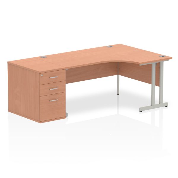Pulse 1600mm Cantilever Right Crescent Desk Workstation - Image 5