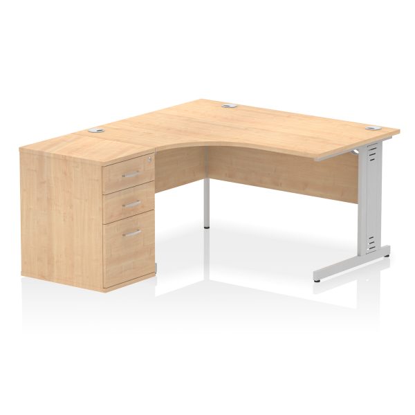 Pulse 1400mm Cable Managed Left Crescent Desk Workstation - Image 30