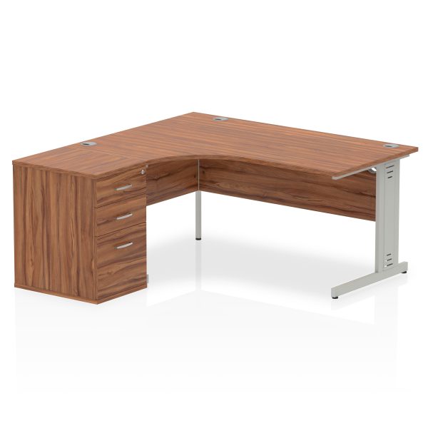 Pulse 1600mm Cable Managed Left Crescent Desk Workstation - Image 25
