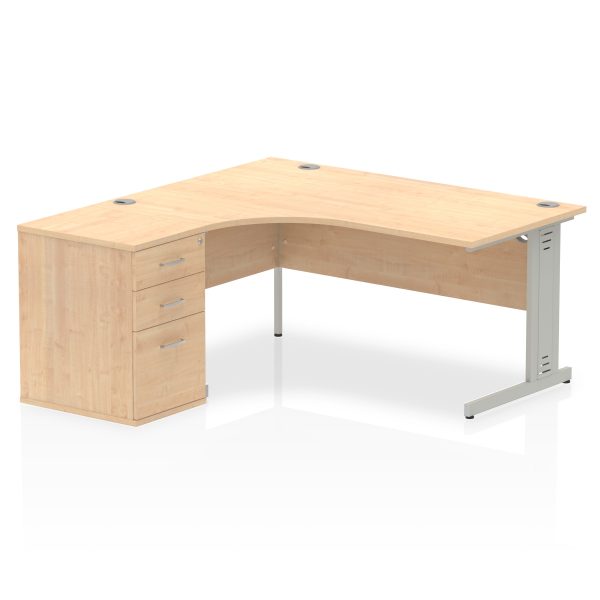 Pulse 1600mm Cable Managed Left Crescent Desk Workstation - Image 13
