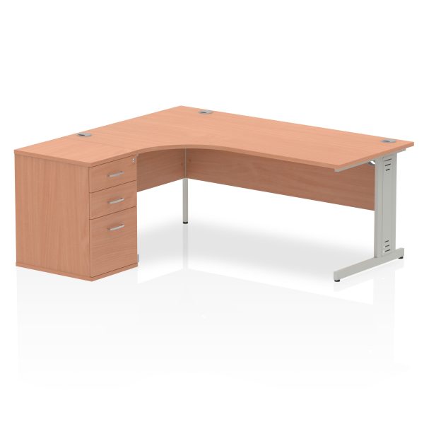 Pulse 1800mm Cable Managed Left Crescent Desk Workstation - Image 2