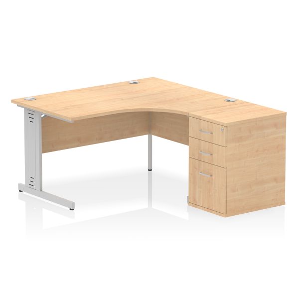 Pulse 1400mm Cable Managed Right Crescent Desk Workstation - Image 30