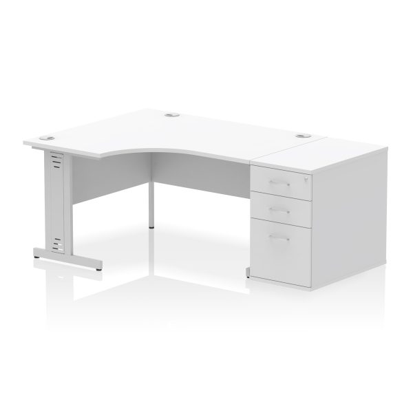 Pulse 1400mm Cable Managed Left Crescent Desk Workstation - Image 32