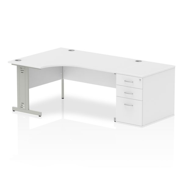 Pulse 1600mm Cable Managed Left Crescent Desk Workstation - Image 34