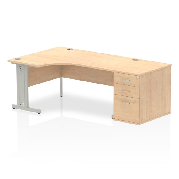 Pulse 1600mm Cable Managed Left Crescent Desk Workstation - Image 16
