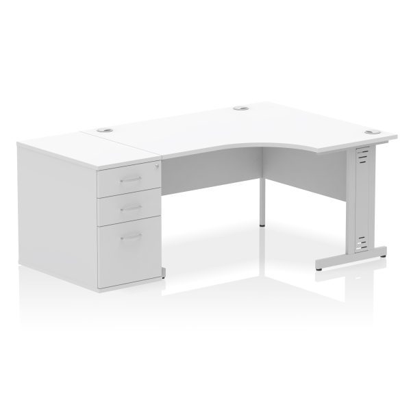 Pulse 1400mm Cable Managed Right Crescent Desk Workstation - Image 32