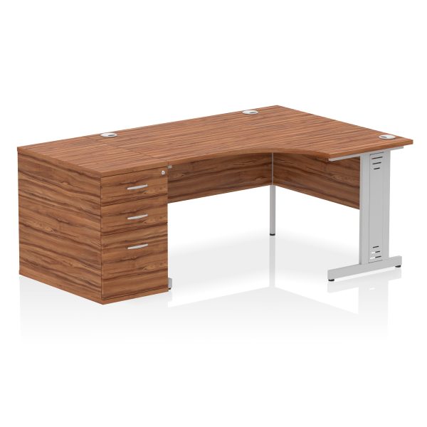 Pulse 1400mm Cable Managed Right Crescent Desk Workstation - Image 33