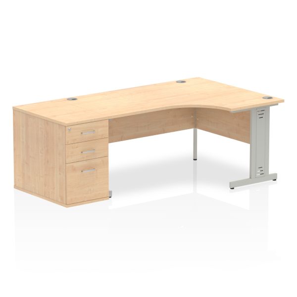 Pulse 1600mm Cable Managed Right Crescent Desk Workstation - Image 17