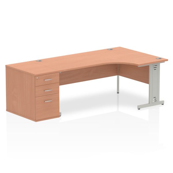 Pulse 1800mm Cable Managed Right Crescent Desk Workstation - Image 5